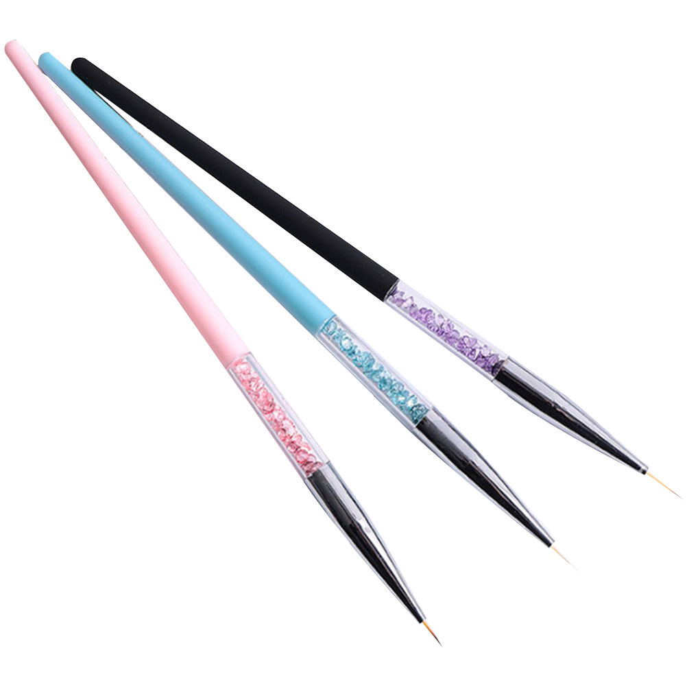 3Pcs Nail Art Pen Set Fine Tip - Detailing Brush Set ulasan dan harga