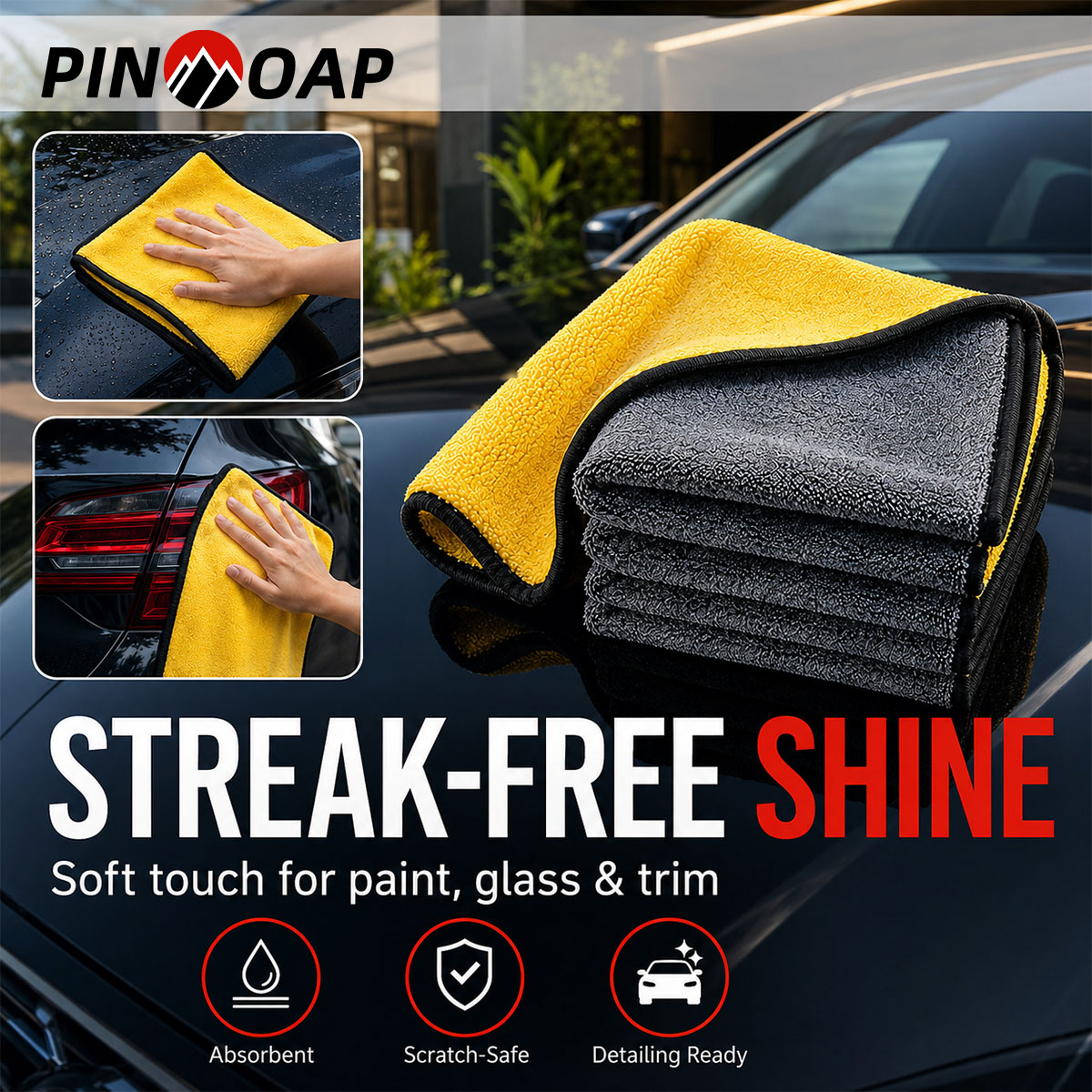 PINMOAP 1/10P Microfiber Clean - Microfiber Towel Detailing ulasan dan harga