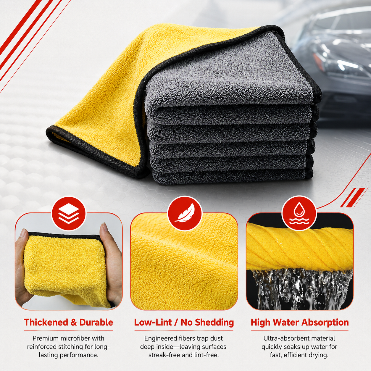 PINMOAP 1/10P Microfiber Clean - Microfiber Towel Detailing ulasan dan harga