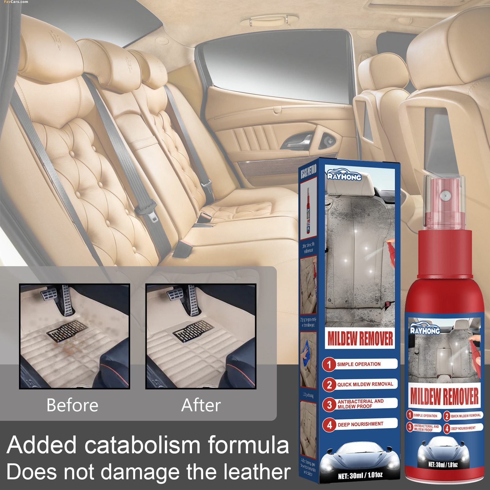 Car Mildew Remover Spray Multi - Leather Cleaner Interior ulasan dan harga